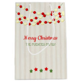 クランベリーとポップコーンのベ素朴ッドボードクリスマス ミディアムペーパーバッグ (正面)