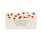 クランベリーとポップコーンのベ素朴ッドボードクリスマス ラベル (正面)