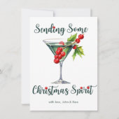 クランベリーと共にクリスマスの精神を送ります カード (正面)