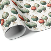 クランベリーと松：赤と緑の輝き ラッピングペーパー (ロールコーナー)