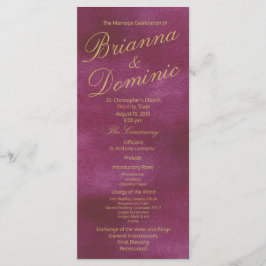 クランベリーと金ゴールドの結婚水色 プログラム