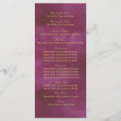 クランベリーと金ゴールドの結婚水色 プログラム (裏面)