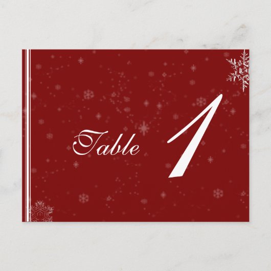 クランベリーのテーブ結婚ル番号の白い雪 ポストカード (正面)