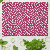 クランベリーのブラシストローク キッチンタオル (折り畳み)