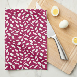 クランベリーのブラシストローク キッチンタオル