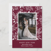 クランベリーの写真で新年の幸せボタニカル シーズンカード (正面)