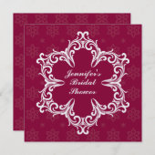 クランベリーの冬の結婚式のブライズシャワー招待状 招待状 (正面/裏面)