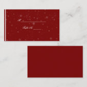 クランベリーの座席表に白い雪結婚片 プレイスカード (正面/裏面)