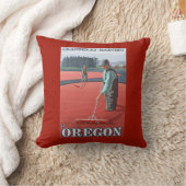 クランベリーの沼地の収穫のヴィンテージ旅行ポスター クッション (ブランケット)