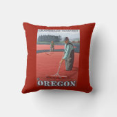 クランベリーの沼地の収穫のヴィンテージ旅行ポスター クッション (裏面)