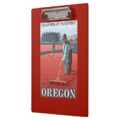 クランベリーの沼地の収穫のヴィンテージ旅行ポスター クリップボード (左)