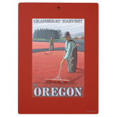 クランベリーの沼地の収穫のヴィンテージ旅行ポスター クリップボード (裏面)