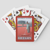 クランベリーの沼地の収穫のヴィンテージ旅行ポスター トランプ (裏面)