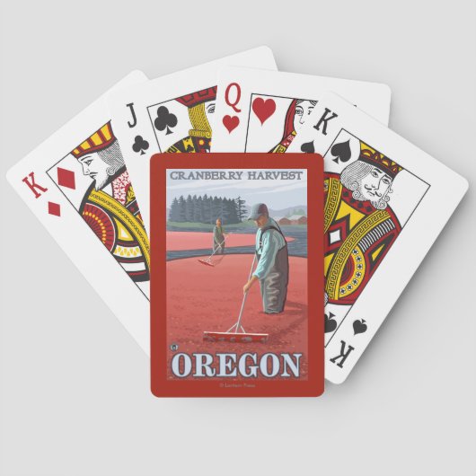 クランベリーの沼地の収穫のヴィンテージ旅行ポスター トランプ (裏面)