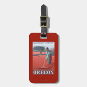 クランベリーの沼地の収穫のヴィンテージ旅行ポスター ラゲッジタグ (正面縦)