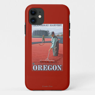 クランベリーの沼地の収穫のヴィンテージ旅行ポスター iPhone 11 ケース