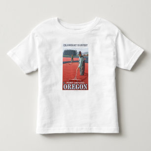 クランベリーの沼地の収穫-港Orford、オレゴン トドラーTシャツ