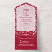 クランベリーの白結婚植物学 オールインワン招待状 (内側)