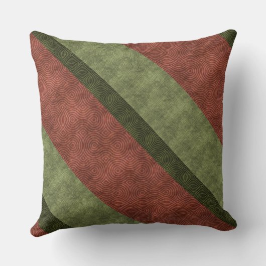 クランベリーの緑の8の字結び質は縞で飾ります クッション (裏面)