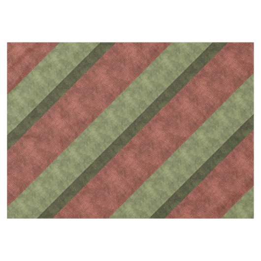 クランベリーの緑の8の字結び質は縞で飾ります テーブルクロス (正面(横))