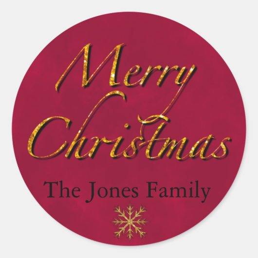 クランベリーの金ゴールド書エレガント記 ラウンドシール (正面)