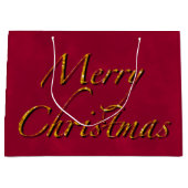 クランベリーの金ゴールド書エレガント記 ラージペーパーバッグ (正面)