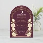 クランベリーアエレガントーチアールヌーボー結婚ズ 招待状 (スタンド正面)