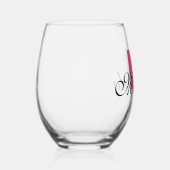 クランベリーイニシャルとブラックネーム |モダン | ステムなしワイングラス (右)