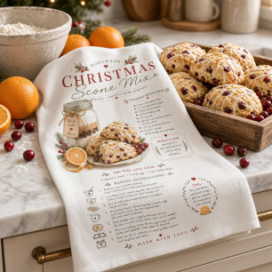 クランベリーオレンジスコーンミックスレシピ クリスマス キッチンタオル