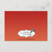 クランベリーオンオレンジストライプズ結婚ホテルインサート エンクロージャーカード (裏面)