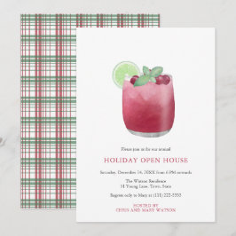 クランベリーカクテルフェスティバルクリスマスドリンクパーティー 招待状
