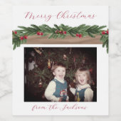 クランベリーガーランドホリデークリスマスワインラベル ワインラベル (シングルラベル)