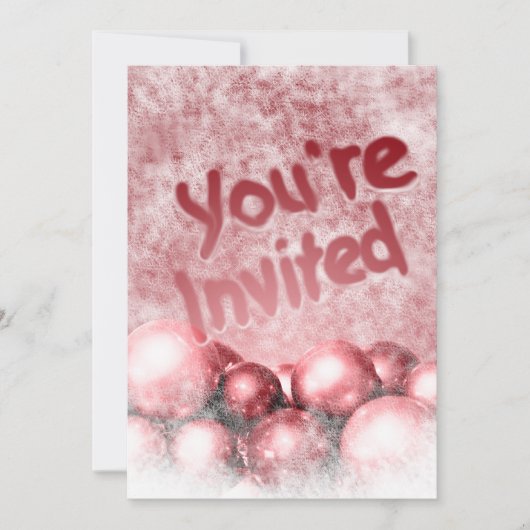 クランベリークリスマスパーティーカスタム招待状 招待状 (正面)