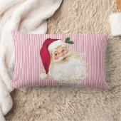 クランベリーサンタクロースレッド&ホワイトストライプ ランバークッション (ブランケット)