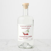 クランベリージュース愛と自家製 リキュールボトルラベル (正面)