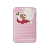 クランベリーストライプブラックサンタクロース バスマット (正面縦)