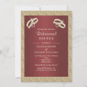 クランベリースパークリー金ゴールドリングや輪リハーサルディナー 招待状 (正面)