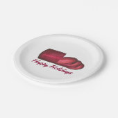 クランベリーソースクリスマス感謝祭ディナーフード ペーパープレート (アングル)