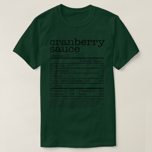 クランベリーソース栄養事実 Tシャツ (デザイン正面)