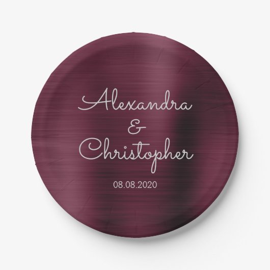 クランベリーバー結婚ガンディまたは披露宴 ペーパープレート (正面)