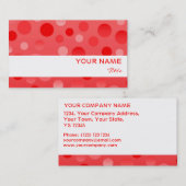 クランベリーフィズホワイトストライプビジネスカードテンプレート 名刺 (正面/裏面)