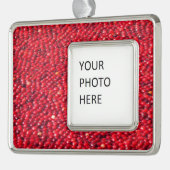 クランベリーフェスティバルレッド シルバープレートフレームオーナメント (左)
