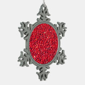 クランベリーフェスティバルレッド スノーフレークピューターオーナメント (左)