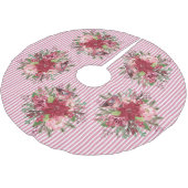 クランベリーフローラチクストライプキングフローラ ブラッシュドポリエステルツリースカート (アングル)