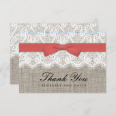 クランベリーボウアンドレ結婚ースサンキューカード サンキューカード (正面/裏面)