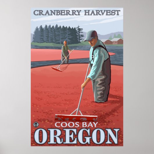 クランベリーボグハーベスト – Coos Bay, Oregon ポスター (正面)