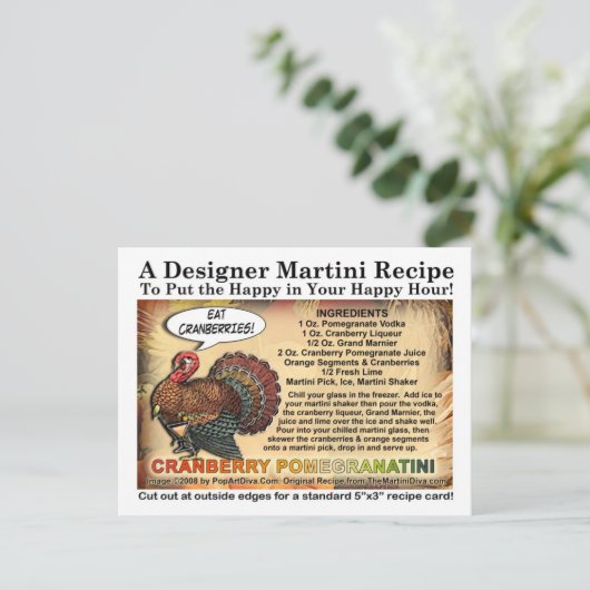 クランベリーポメグラネイトサンクスギビングマルティーニレシピ シーズンポストカード (スタンド正面)
