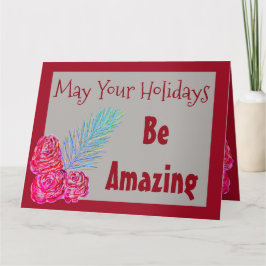 クランベリーモダンクリスマスグリーティングカード カード