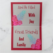 クランベリーモダンクリスマスグリーティングカード カード (内部)