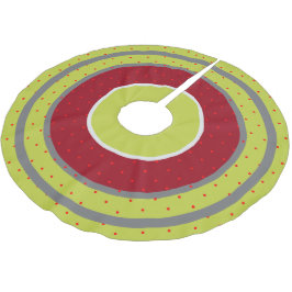 クランベリーライムポルカドット ブラッシュドポリエステルツリースカート